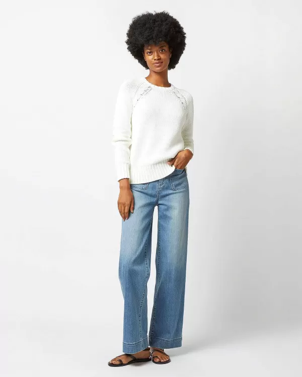 Shop Ann Mashburn Aria Sweater Chalk Cotton Tape Yarn