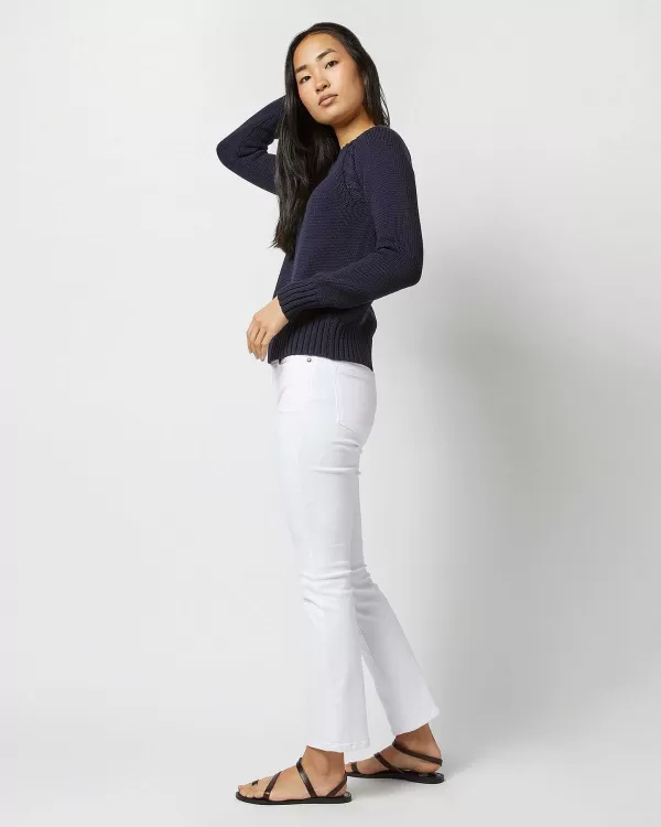 Sale Ann Mashburn Aria Sweater Navy Cotton Tape Yarn