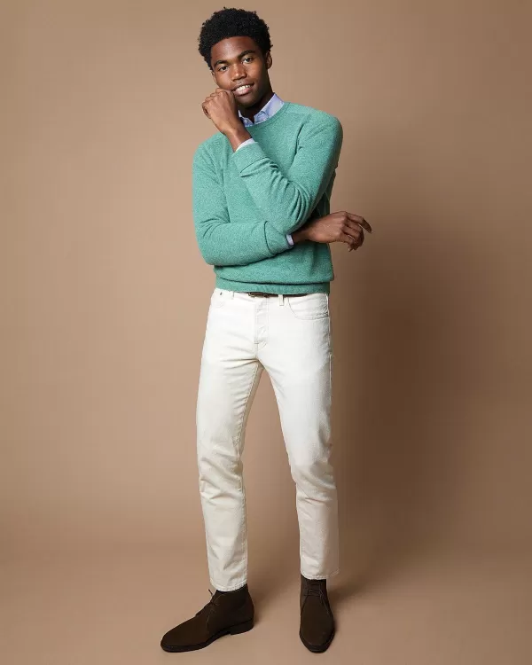 Store Sid Mashburn Classic Crewneck Sweater Lovat Cashmere