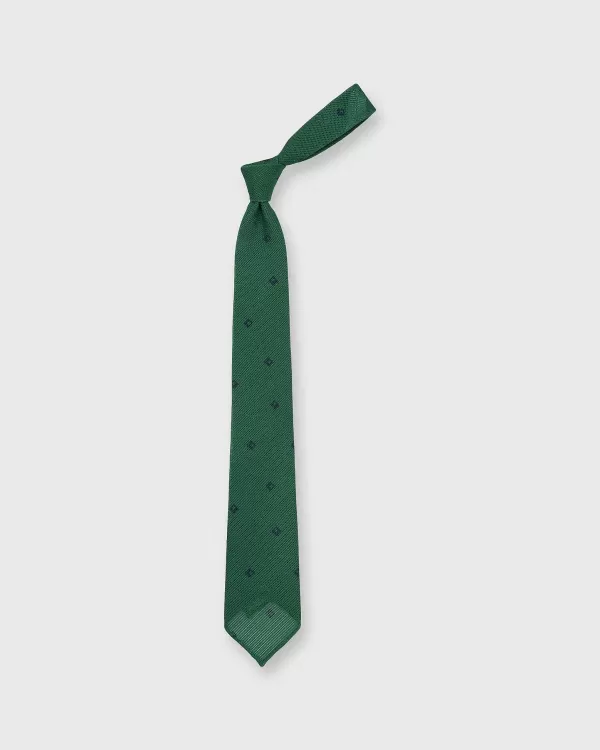 New Sid Mashburn Cotton Woven Tie Pine/Navy Diamonds