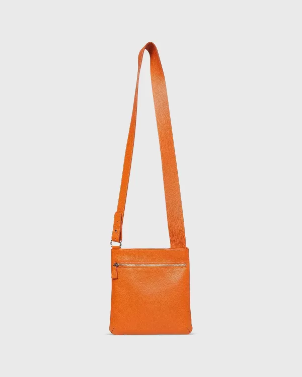 Store Ann Mashburn Crossbody Pouch Orange Leather