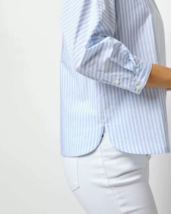 Discount Ann Mashburn Eliza Top Sky Awning Stripe Poplin