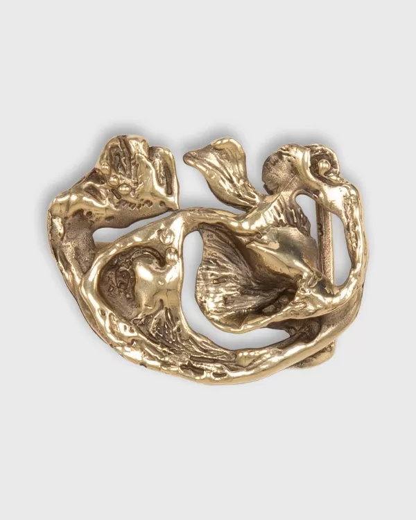 New Mashburn Fossil Belt Buckle Brass