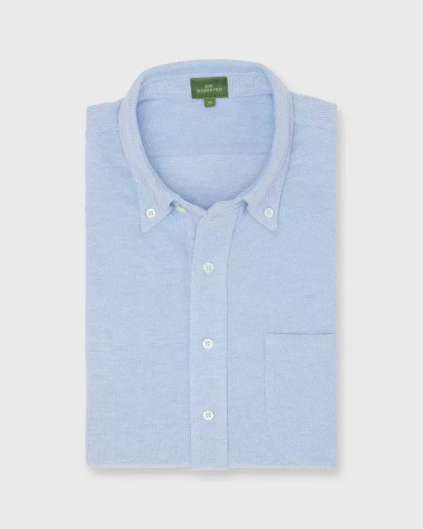 Cheap Sid Mashburn Knit Button-Down Popover Shirt Sky Oxford Pima Pique