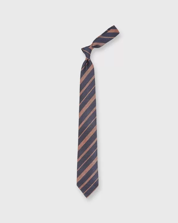 Shop Sid Mashburn Linen/Silk Woven Tie Navy/Orange Stripe