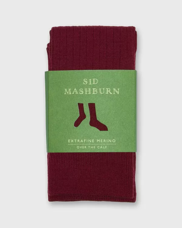 Online Sid Mashburn Over-The-Calf Dress Socks Bordeaux Extra Fine Merino
