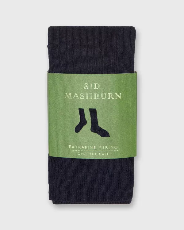 Shop Sid Mashburn Over-The-Calf Dress Socks Navy Extra Fine Merino
