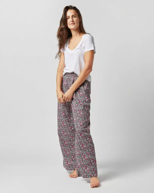Online Ann Mashburn Pajama Pant Pink/Sky/Green Floral Affair Liberty Fabric