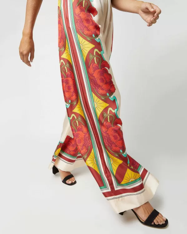 Outlet La DoubleJ Palazzo Pant Taormina Plac E Ivory Twill Silk