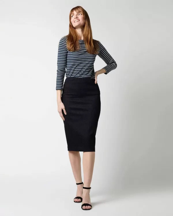Hot Ann Mashburn Pull-On Skirt Indigo Stretch Denim