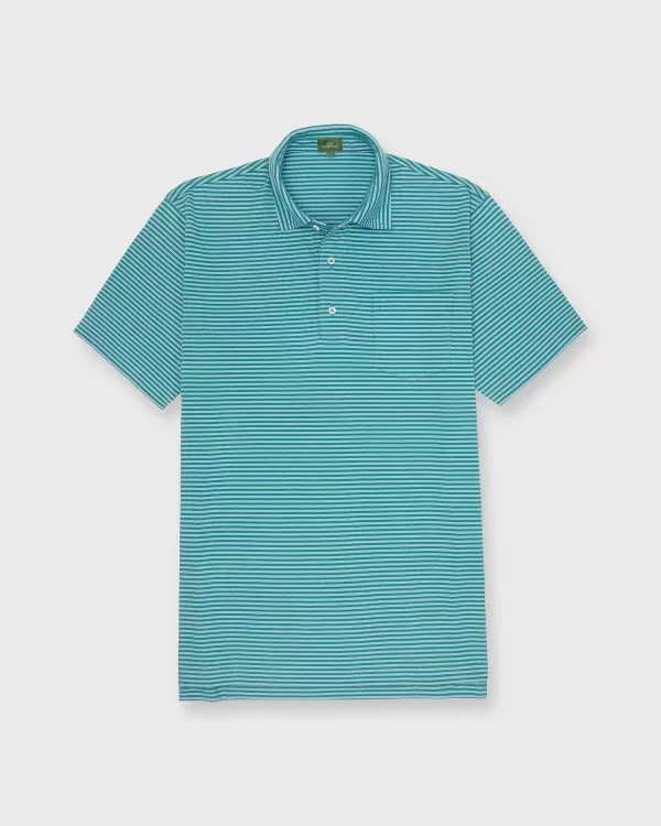 Cheap Sid Mashburn Short-Sleeved Polo Kelly/Coastal Stripe Jersey
