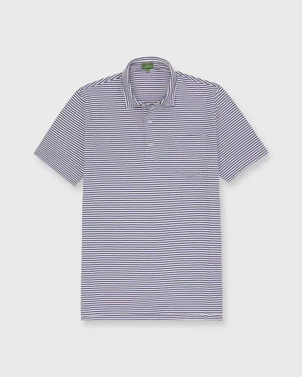 Outlet Sid Mashburn Short-Sleeved Polo Ink/Pink Stripe Jersey