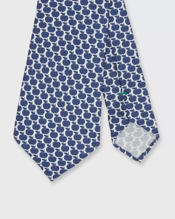 New Sid Mashburn Silk Print Tie Chalk/Blue Apple